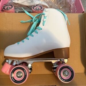 Foxy Skates Kids Roller Skates - Pink/Yellow Accent